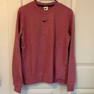 Nike women's Glittering Pink Crewneck Sweater